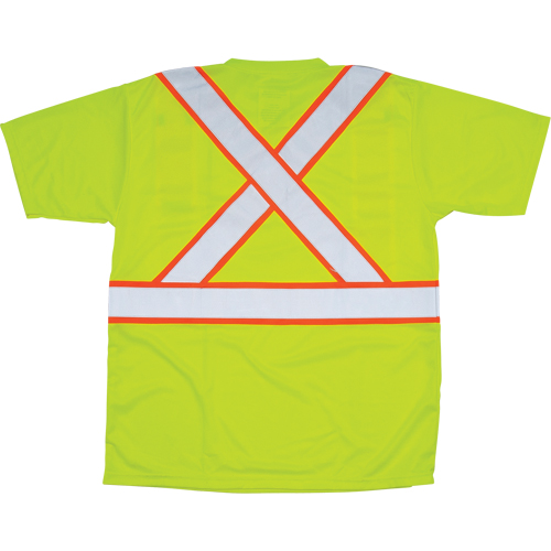 CSA Compliant T-Shirt, Polyester, Medium, High Visibility Lime-Yellow Duraquip Inc