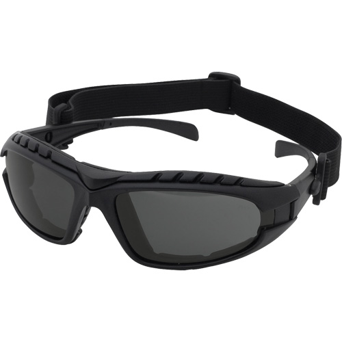 Lunettes de s&eacute;curit&eacute; &agrave; monture noire Dustdevil, Lentille Gris, Antibu&eacute;e/Anti-&eacute;gratignures, ANSI Z87+/R&eacute;pond ou surpasse la norme CSA Z94.3 Duraquip Inc
