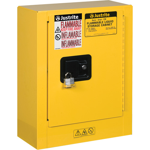 Sure-Grip&reg; EX Mini Flammable Safety Cabinet, 2 Gal., 1 Door, 17" W x 22" H x 8" D Duraquip Inc
