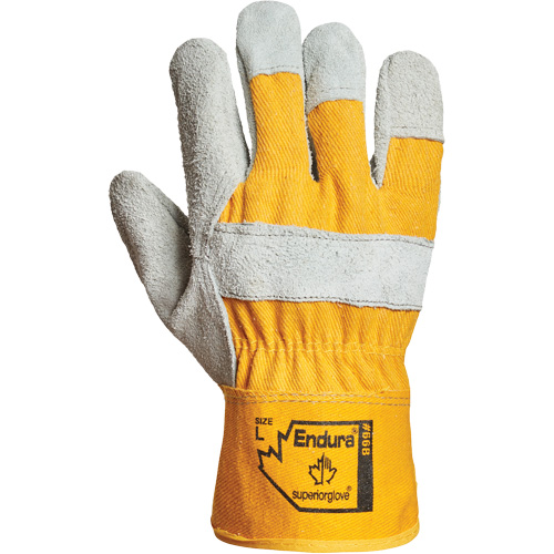 Endura&reg; Fitter Gloves, Large, Split Leather Palm, Cotton Inner Lining Duraquip Inc