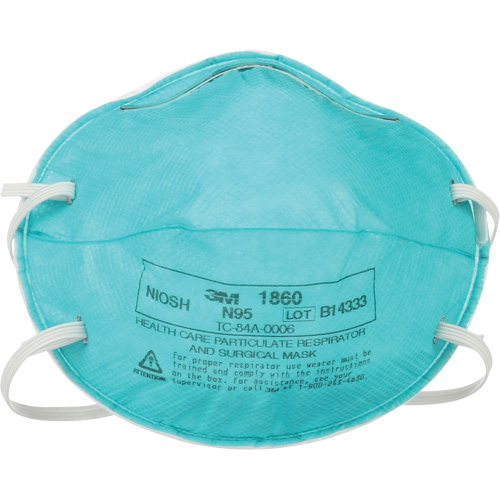 1860 Particulate Healthcare Respirator, N95, NIOSH Certified Duraquip Inc
