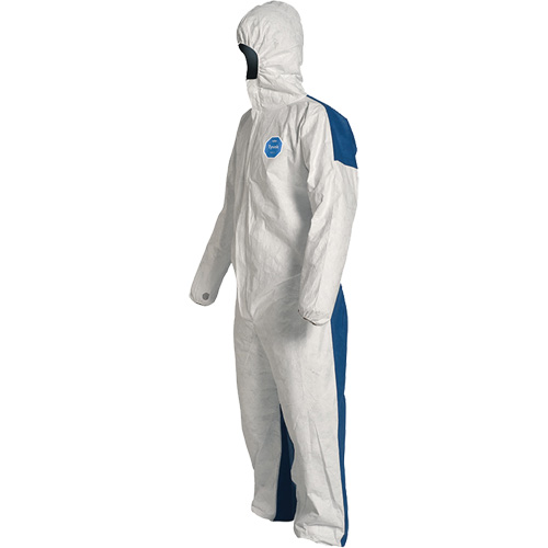 Hooded Coveralls, 4X-Large, Blue/White, Tyvek&reg; 400 D Duraquip Inc