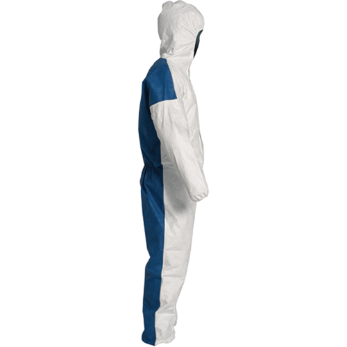 Hooded Coveralls, 4X-Large, Blue/White, Tyvek&reg; 400 D Duraquip Inc