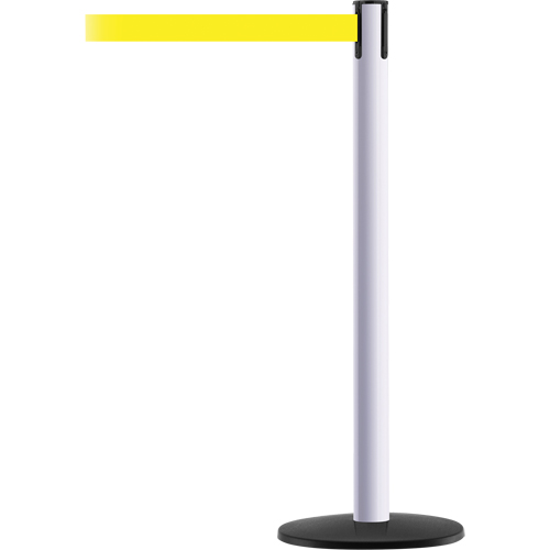 Advance TensaBarrier&reg; Barrier Post, Steel, 36" H, Yellow Tape, 7.5' Tape Length Duraquip Inc