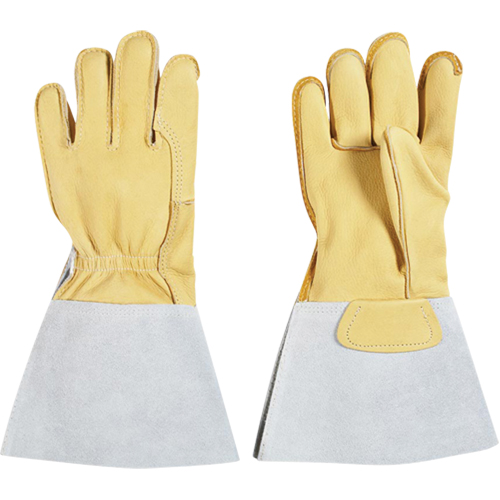 Gants pour monteur de lignes, Grand, Paume en Cuir fleur de vache, Doublure en Coton Duraquip Inc
