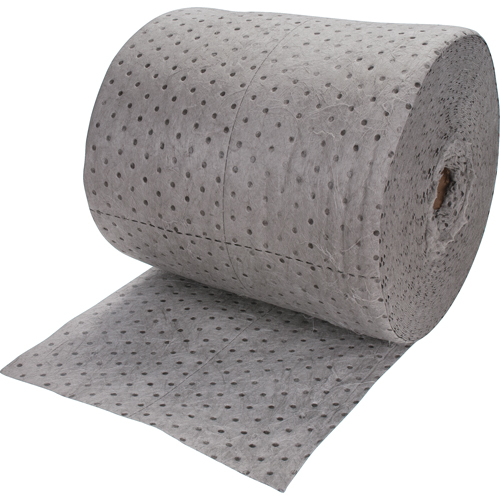 Rouleaux absorbants li&eacute;s de premi&egrave;re qualit&eacute;, Poids moyen, 150' lo x 15" la, Absorption 20 gal. Duraquip Inc