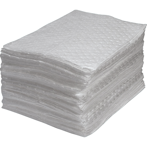Premium Fine Fibre Sorbent Pads, Oil Only, 15" x 17", 30 gal. Absorbancy Duraquip Inc