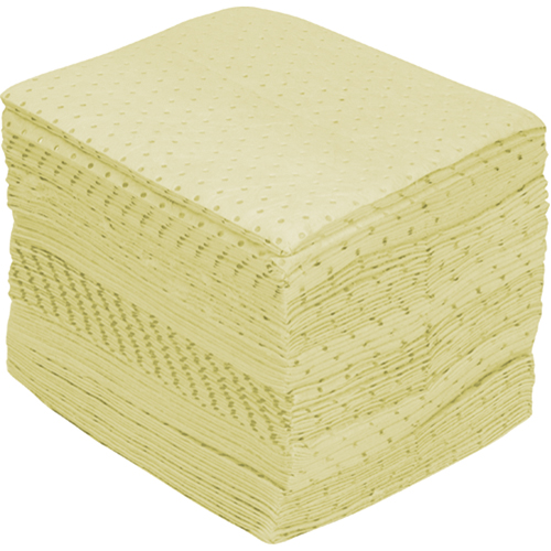 Premium Fine Fiber Sorbent Pads, Hazmat, 15" x 17", 30 gal. Absorbancy Duraquip Inc