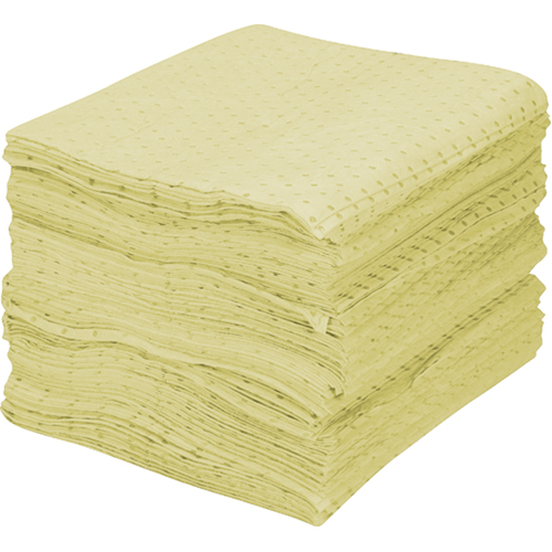 Feuilles absorbantes en fibres fines de premi&egrave;re qualit&eacute;, Mati&egrave;res dangereuses, 15" x 17", 30 gal. d'absorption Duraquip Inc