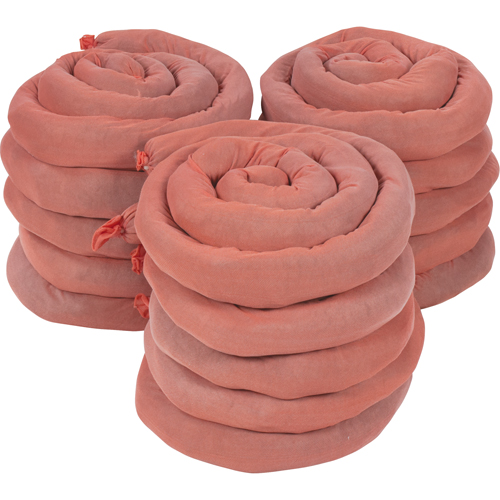 Remblais tubulaires absorbants, Mati&egrave;res dangereuses, Absorption 50 gal., 3" la x 8' lo, Pqt de 15 Duraquip Inc