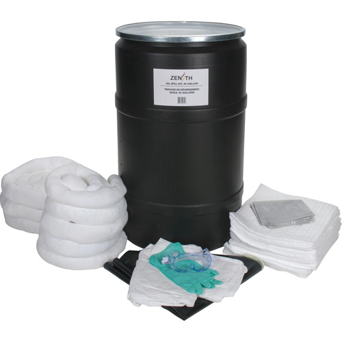 Trousse de lutte contre les d&eacute;versements, Huile seulement, Baril, Absorbance de 55 gal. US Duraquip Inc