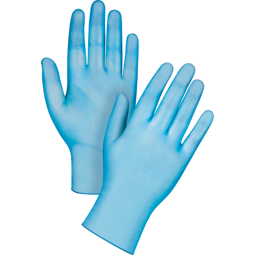 Medical-Grade Disposable Gloves, X-Large, Vinyl, 4.5-mil, Powder-Free, Blue, Class 2 Duraquip Inc