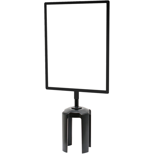 Tensabarrier&reg; Sign Frame with Adapter, Black Duraquip Inc