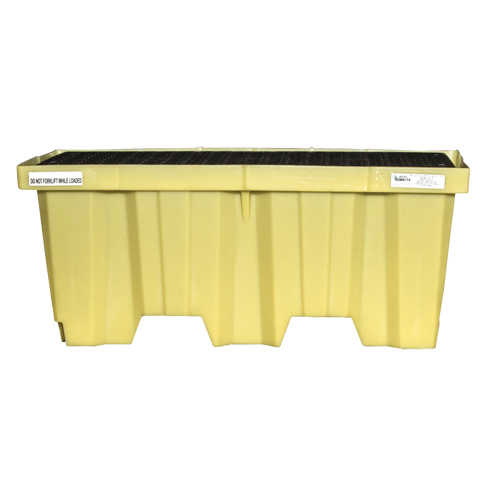 Nestable 2-Drum Poly-Spillpallet Without Drain, 66 US gal. Spill Capacity, 51" x 26" x 21" Duraquip Inc