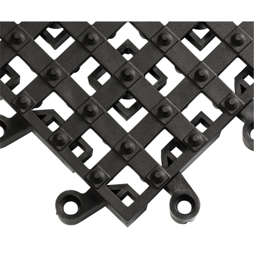 Tapis ErgoDeck avec crampons antid&eacute;rapants int&eacute;gr&eacute;s No 553, PVC, 1-1/2' la c, 1-1/2' lo, 7/8" &eacute;paisseur, Noir Duraquip Inc
