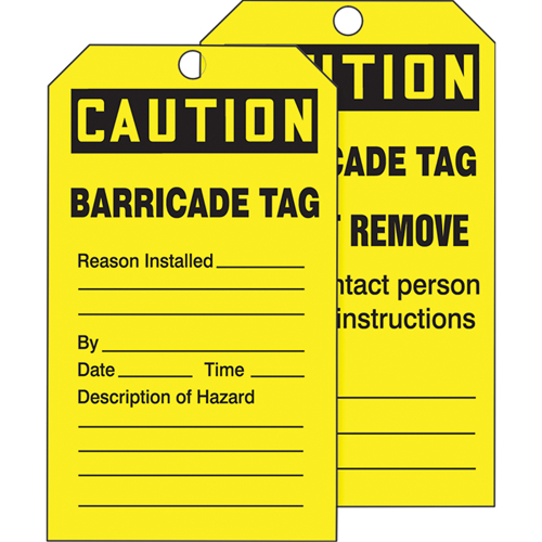 Tags By-The-Roll Safety Tags, Cardstock, 3" W x 6-1/4" H, English Duraquip Inc