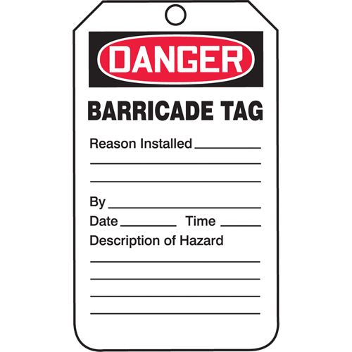 Safety Tags, Plastic, 3-1/4" W x 5-3/4" H, English Duraquip Inc