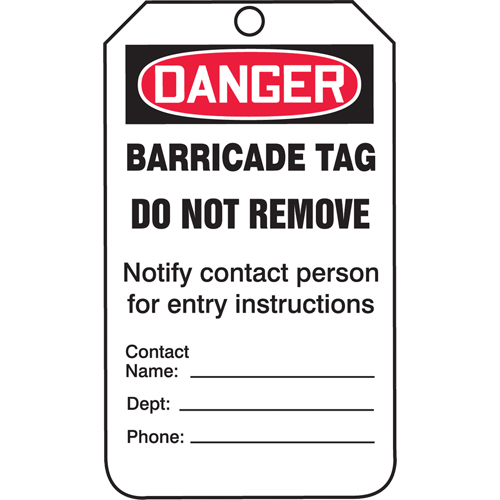 Safety Tags, Plastic, 3-1/4" W x 5-3/4" H, English Duraquip Inc