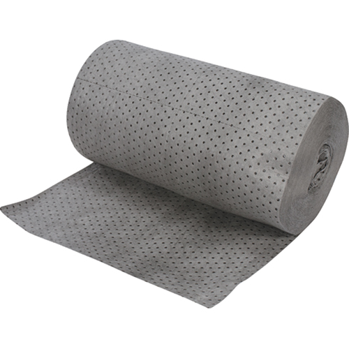 Rouleaux absorbants en fibres fines de calibre industriel, Lourd, 150' lo x 30" la, Absorption 70 gal. Duraquip Inc
