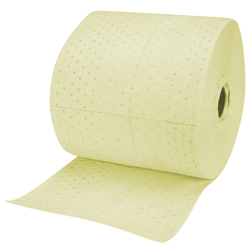 Industrial-Grade Fine Fibre Sorbent Rolls, Mediumweight, 150' L x 15" W, 25 gal. Absorbancy Duraquip Inc