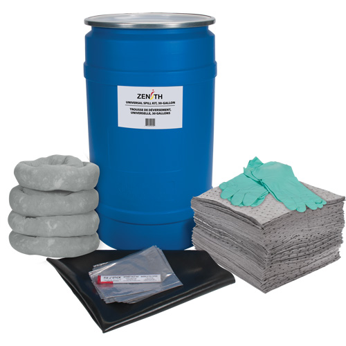 Shop Spill Kit, Universal, Drum, 30 US gal. Absorbancy Duraquip Inc