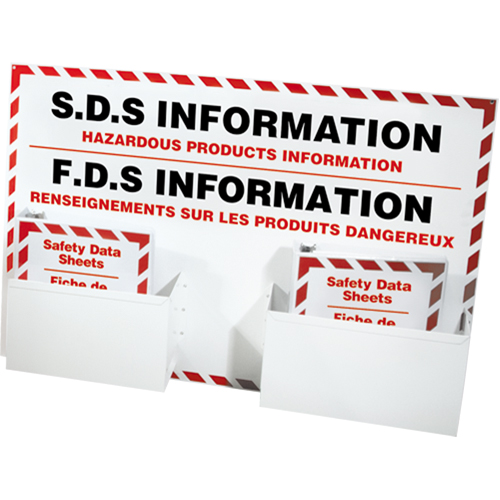 Postes d'information de fiches de donn&eacute;es de s&eacute;curit&eacute;, Anglais & français, Compris reliures Duraquip Inc