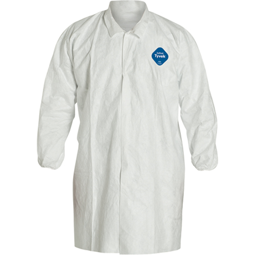 Sarrau de laboratoire, Tyvek 400, Blanc, Moyen Duraquip Inc