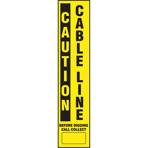 Flexible Marker Stake Decals - Caution Cable Line Duraquip Inc