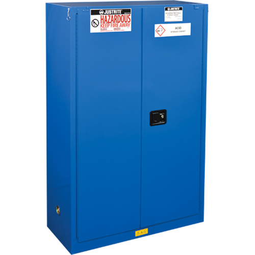 ChemCor&reg; Lined Hazardous Material Safety Cabinets, 45 gal., 43" x 65" x 18" Duraquip Inc