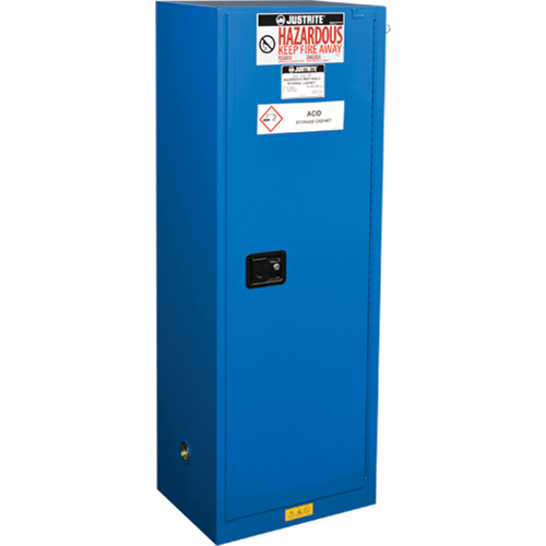 ChemCor&reg; Lined Hazardous Material Slimline Safety Cabinets, 22 gal., 23.25" x 65" x 18" Duraquip Inc
