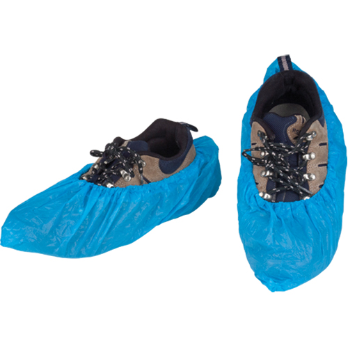 CPE Shoe Covers, Large, Polyethylene, Blue Duraquip Inc