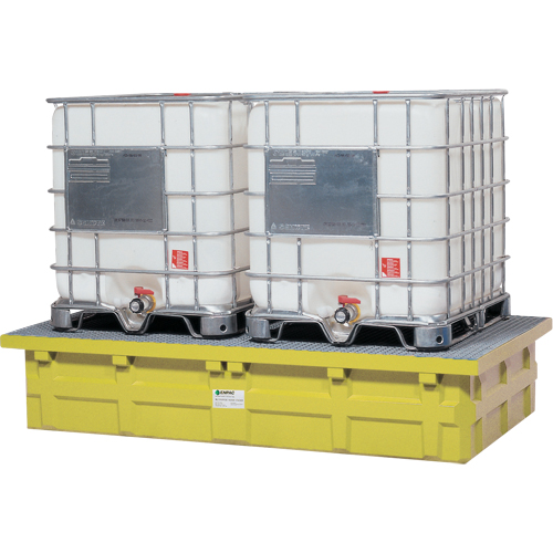 Double IBC Low-Top Without Drain, 385 US gal. Spill Capacity, 110" x 55" x 20" Duraquip Inc