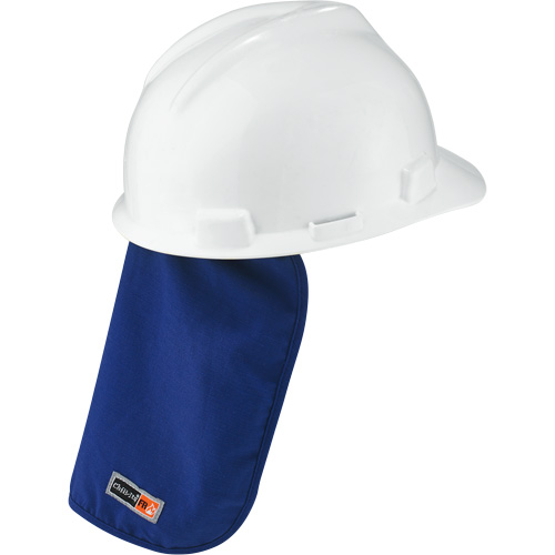 Tampon et voile pour le cou refroidissants et ignifug&eacute;s pour casque de s&eacute;curit&eacute; Chill-Its 6717FR, Bleu Duraquip Inc