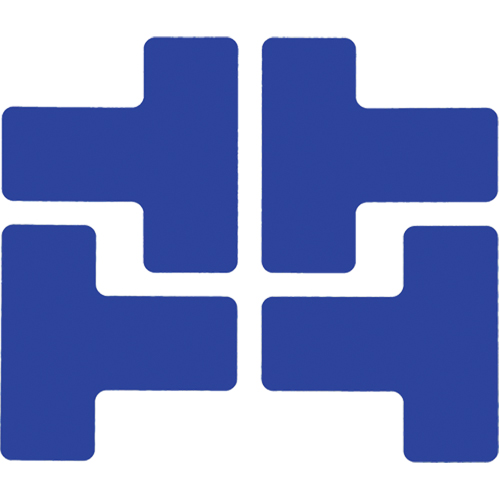 Floor Corner Marks, T, 5" L x 2" W, Blue, Polyester Duraquip Inc