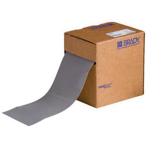 ToughStripe&reg; Floor Marking Tape, 4" x 100', Polyester, Grey Duraquip Inc