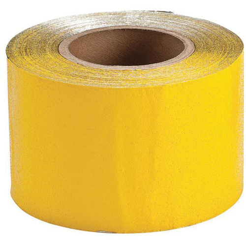 Temporary Pavement Marking Tape, 4" x 150', Vinyl, Yellow Duraquip Inc