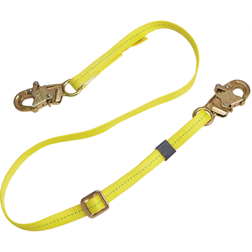 Longe de positionnement r&eacute;glable &agrave; sangle, 1 branches, 6', Classe CSA B, Polyester Duraquip Inc