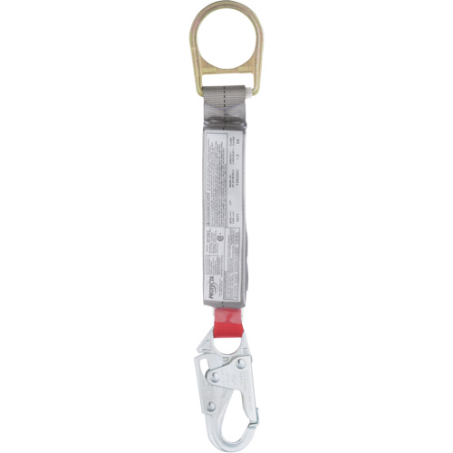 PRO Rope Shock-Absorber, 1.5', Snap Hook/Carabiner Center, Snap Hook Leg Ends, Nylon Duraquip Inc