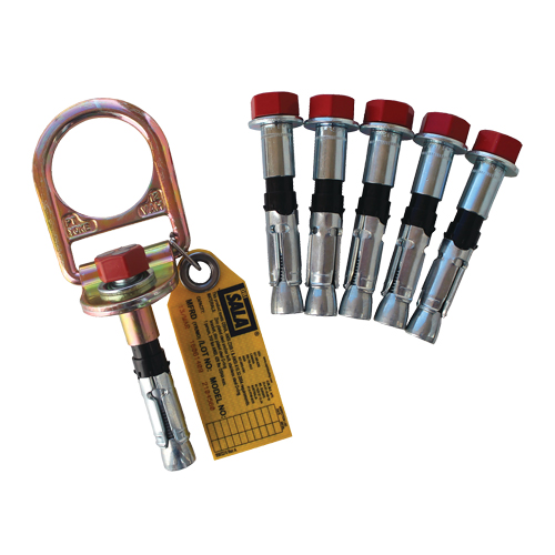 Concrete D-ring Anchor with Bolts, Bolt-On/Concrete, Temporary Use Duraquip Inc