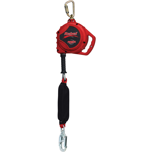 Rebel Self Retracting Lifeline for Leading Edge, 20', Galvanized Steel, Swivel Duraquip Inc