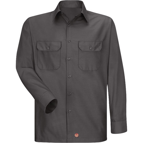 Long Sleeve Ripstop Shirt, Men's, 3X-Large, Charcoal Duraquip Inc