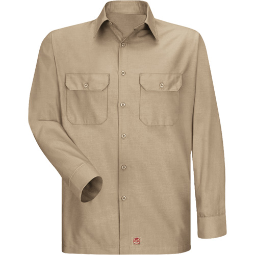 Long Sleeve Ripstop Shirt, Men's, 3X-Large, Khaki Duraquip Inc