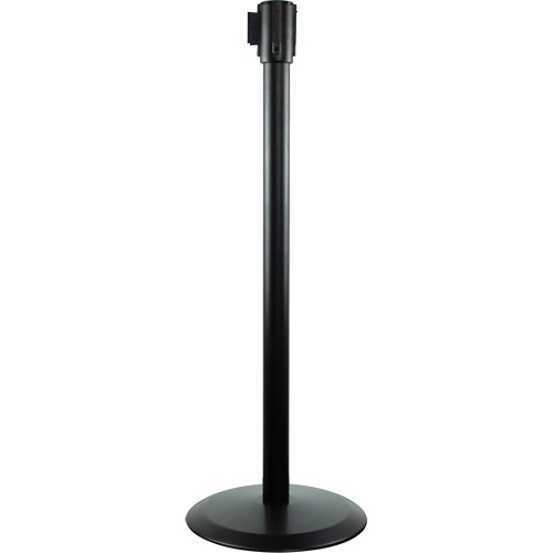 Slimline TensaBarrier&reg; Receiver Post, 38" High, Black Duraquip Inc