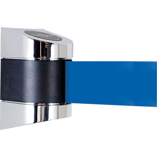 Unit&eacute;s murales Tensabarrier, Plastique, Fixation par vis, 15', Ruban Bleu Duraquip Inc