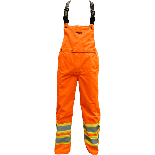 Journeyman Detachable Bib Safety Pants, Polyester, Small, High Visibility Orange Duraquip Inc