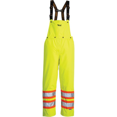 Journeyman Detachable Bib Safety Pants, Polyester, Small, High Visibility Lime-Yellow Duraquip Inc