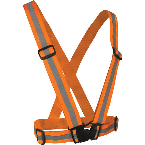 Elastic Safety Harness, High Visibility Orange, Silver Reflective Colour, One Size Duraquip Inc