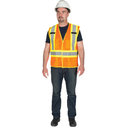 5-Point Tear-Away Premium Safety Vest , High Visibility Orange, Large/X-Large, Polyester Duraquip Inc