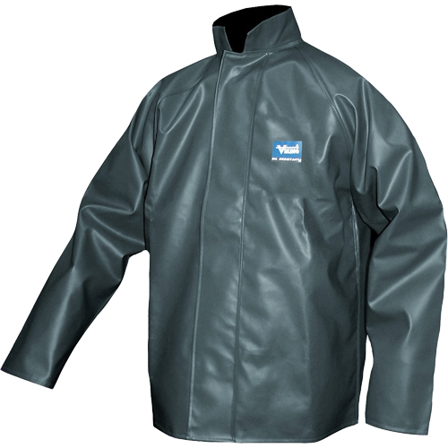 Journeyman Chemical Resistant Rain Jacket, Polyester, Small, Green Duraquip Inc