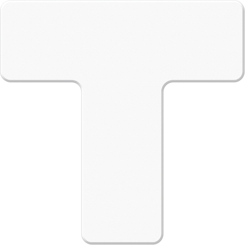 Armor Stripe Lean/5S Markers, T, 6" L x 6" W, White, Plastic Duraquip Inc